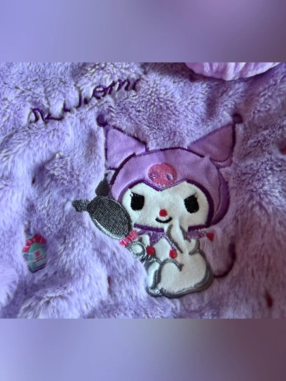 Kuromi mini plush tote bag. Pre-owned in good condition. No strap included.